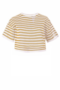 Energia Linen Crop Top Sand Striped