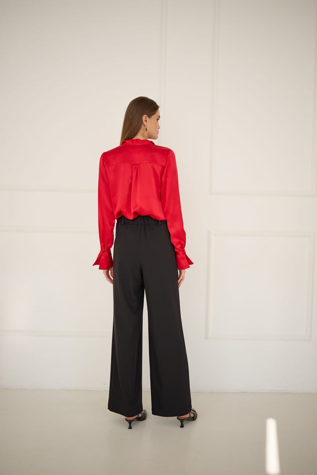 Wide Leg Trousers Black