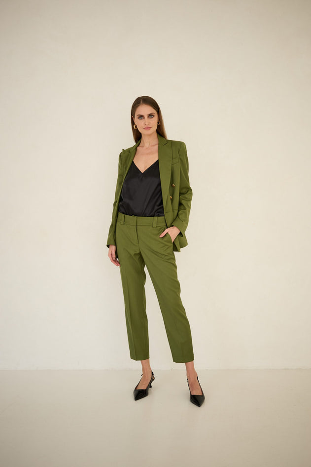 Cigarette Broek Olijfgroen