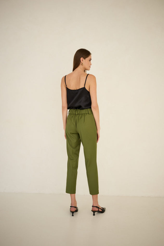 Cigarette Broek Olijfgroen