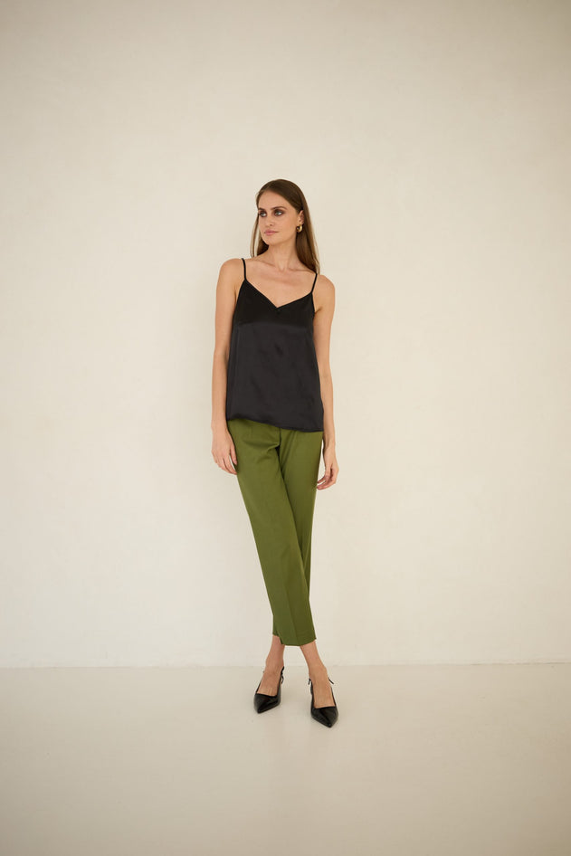 Cigarette Broek Olijfgroen