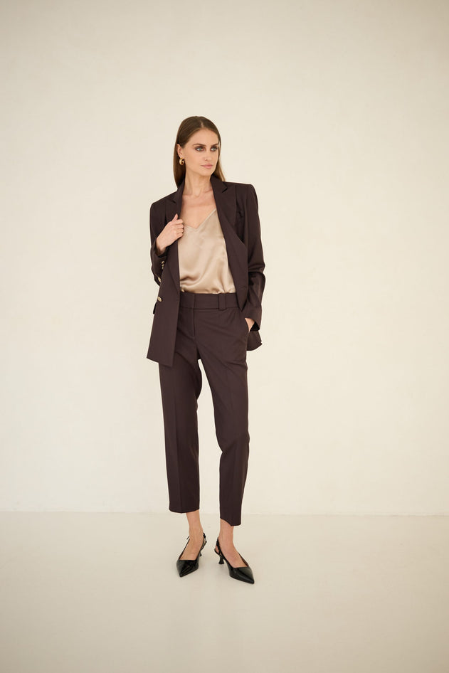 Cigarette Broek Chocoladebruin