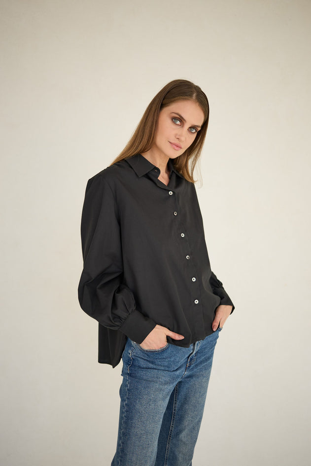 Noel Button-up Shirt Black