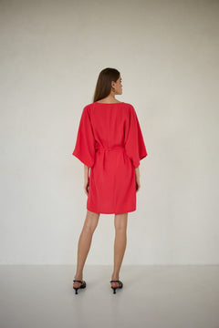 Thilde Kimono Dress Red