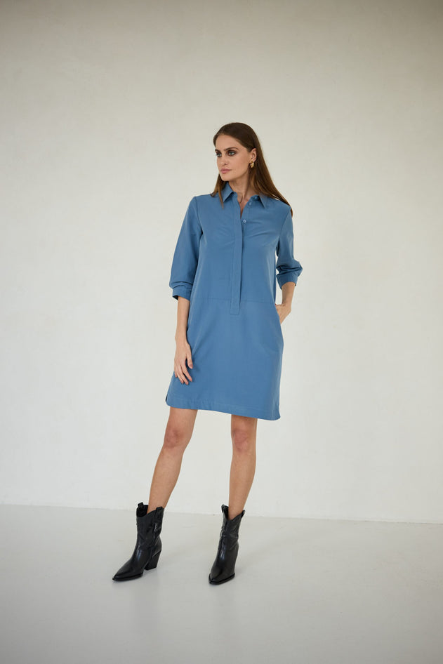 Zoe Shirt Dress Blue