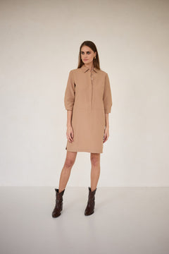 Zoe Shirt Dress Light Brown