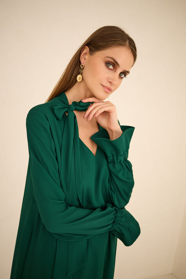 Dress With a Sash Green