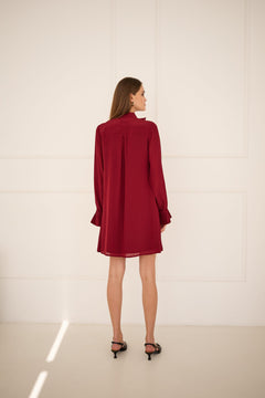 Dress With a Sash Burgundy