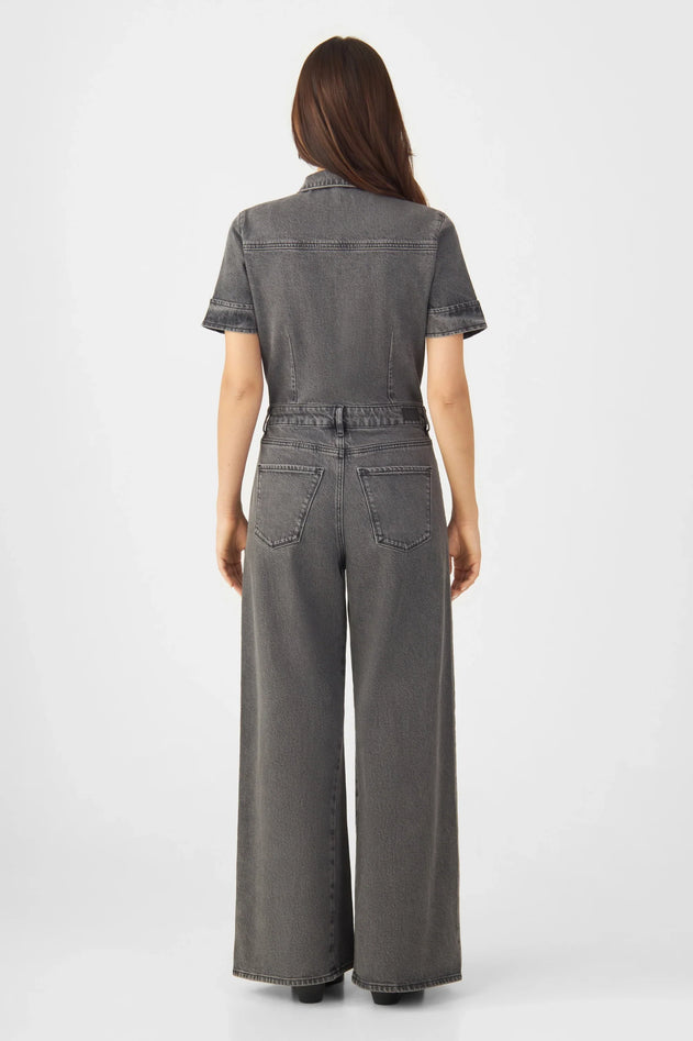 Twitter Minimal Stretch Overalls Dark Grey