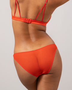 Mesh Bikini Briefs Fiery Red