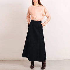 Flow Denim Skirt Black