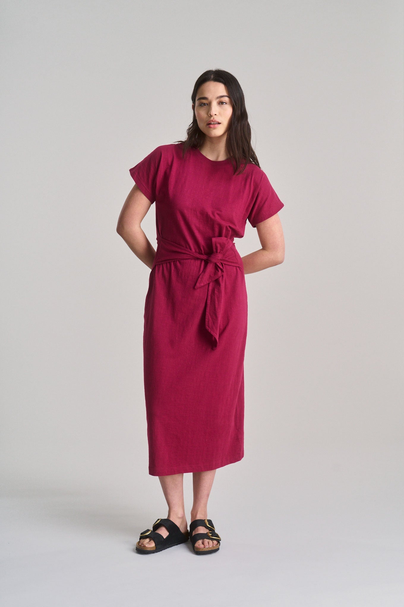 Fonda Organic Cotton Jersey Dress Berry