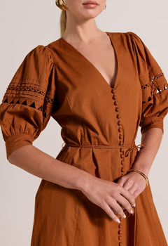 Fleuretta Midi Dress Rust