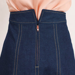 Flow Denim Skirt Mid Blue