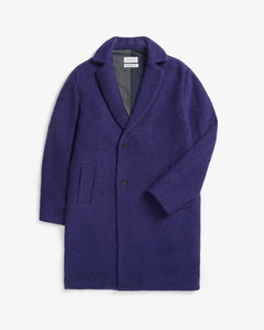 Formal Wool-Blend Coat Purple