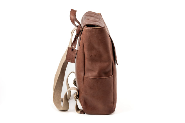 Boston Leren Rugzak Tobacco