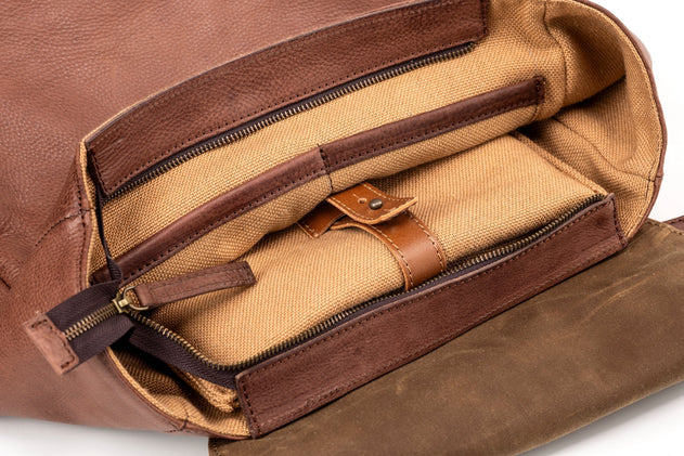 Boston Leren Rugzak Tobacco