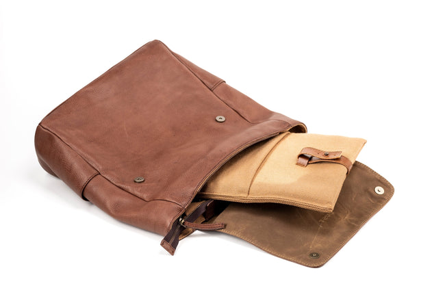 Boston Leren Rugzak Tobacco