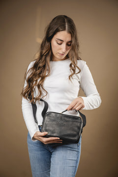 Leather Crossbody Sausalito Collection Black