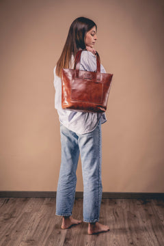 Leather Tote Mod 147 Brown