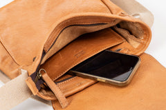 Leather Messenger Park Avenue Collection Light Brown