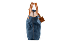 Waxed Cotton Tote Made In USA Blue