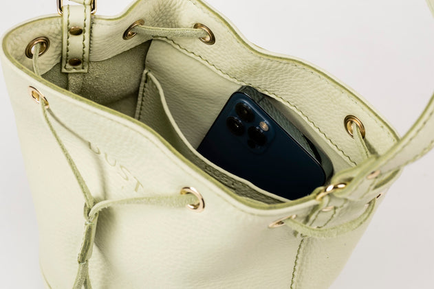 Chelsea Leren Bucket Tas Pistachio