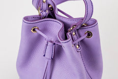 Leather Bucket Bag Chelsea Collection Lavender