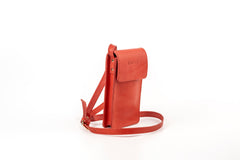 Leather Phone Holder Silicon Valley Collection Red