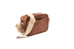 Leather Crossbody Sausalito Collection Tobacco