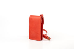 Leather Phone Holder Silicon Valley Collection Red