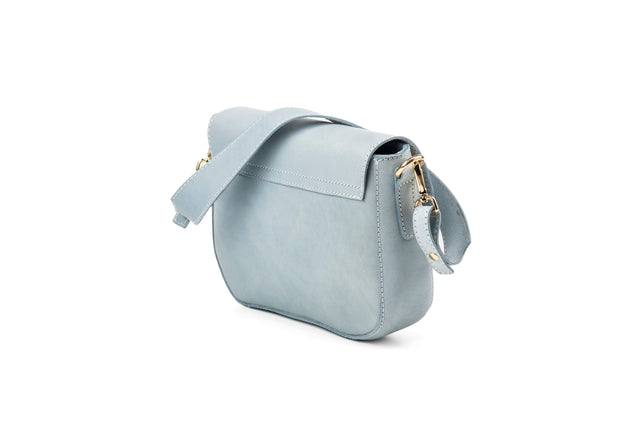 Leather Crossbody Broadway Collection Light Blue