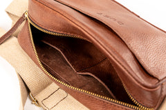 Leather Crossbody Sausalito Collection Tobacco