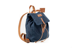 Waxed Cotton Backpack Blue