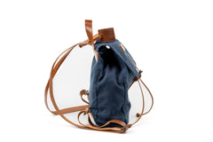 Waxed Cotton Backpack Blue