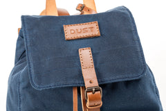 Waxed Cotton Backpack Blue