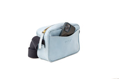 Leather Crossbody Sausalito Collection Light Blue