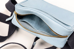 Leather Crossbody Sausalito Collection Light Blue