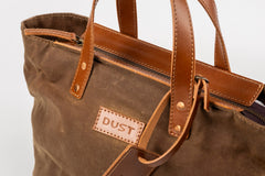 Waxed Cotton Tote Brown