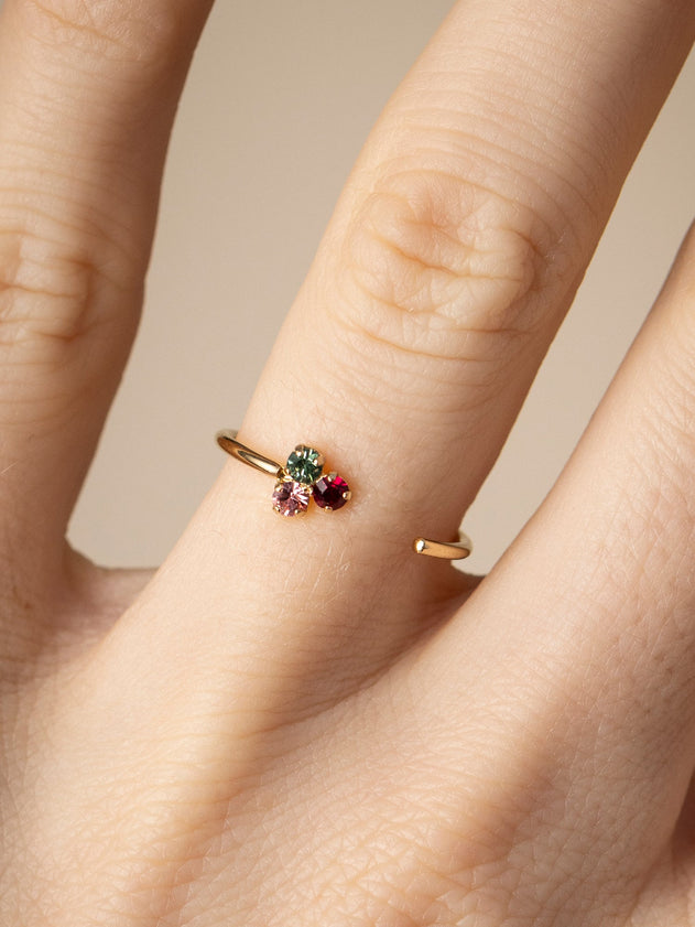 François Flower Ring Groen & Roze