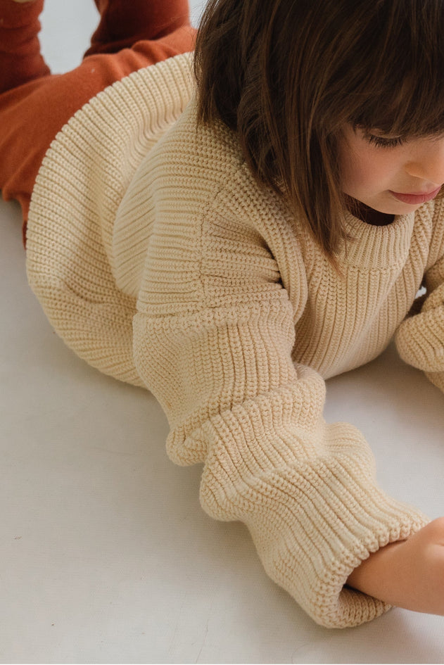 Kid's Golaf Knitted Sweater Beige