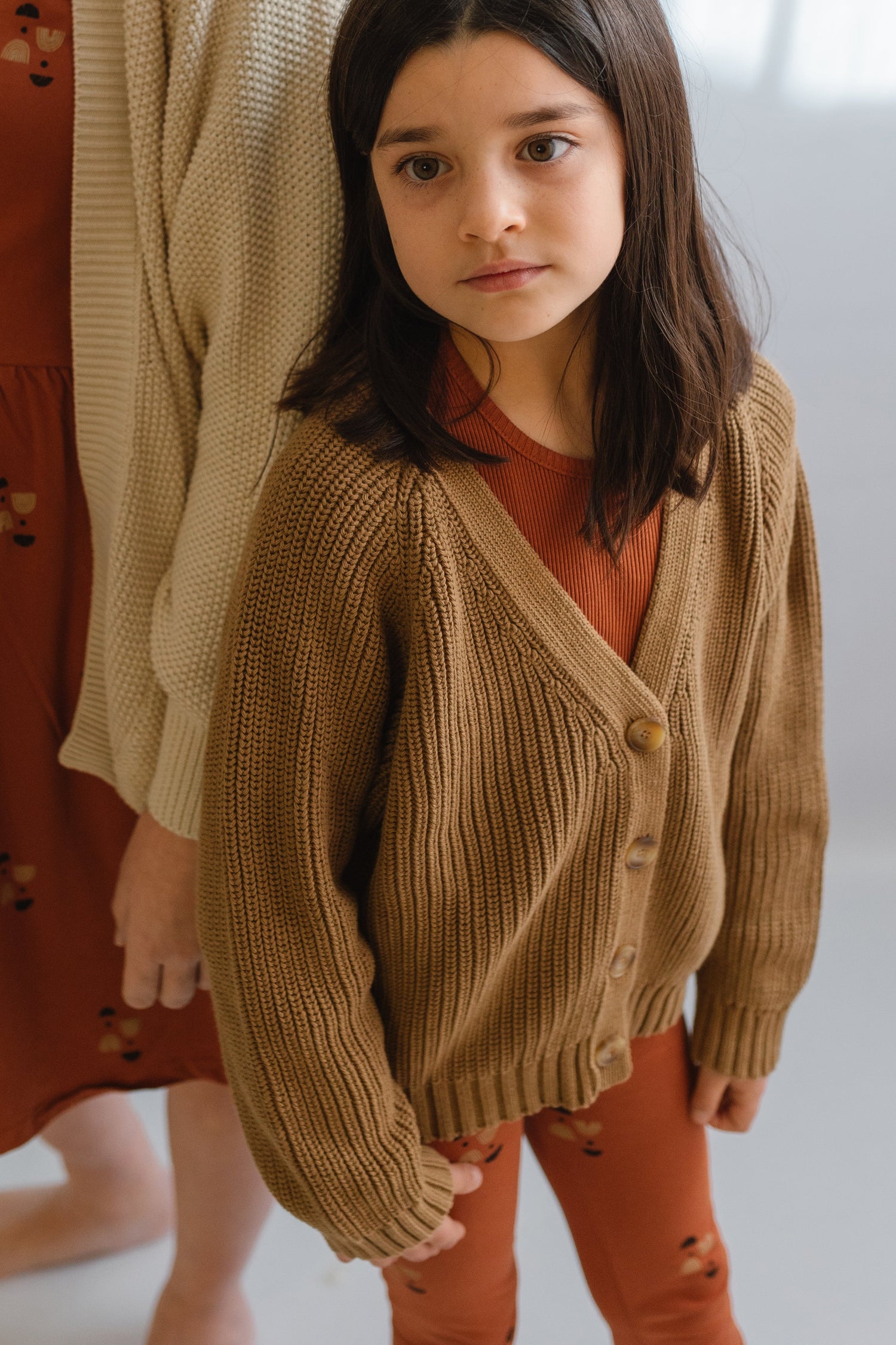 Kid's Giova Short Cardigan Brown