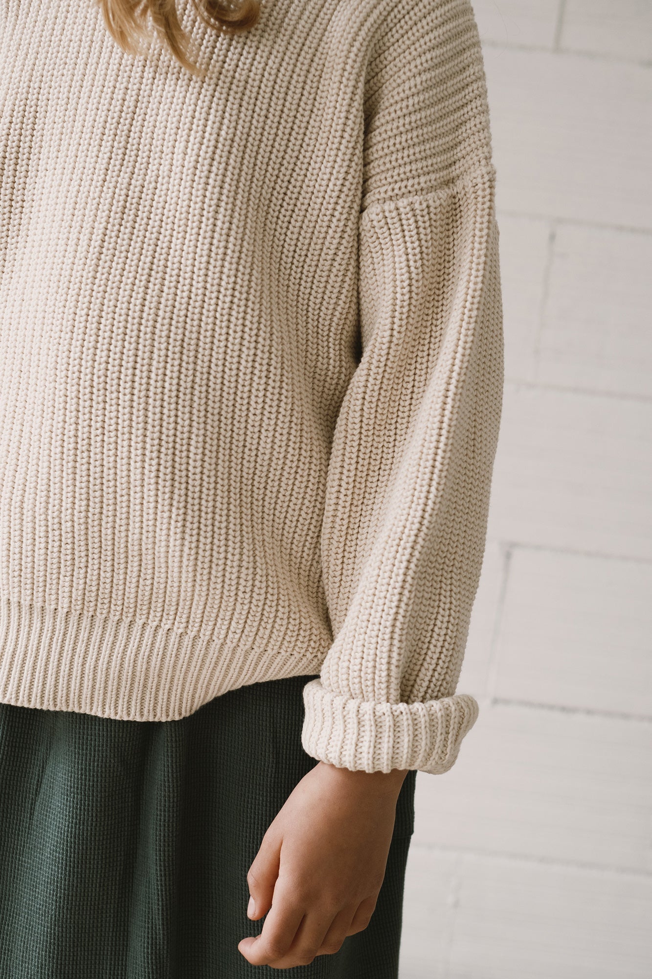 Kid's Golaf Knitted Sweater Beige