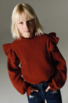 Kids' Glacier Blouse Ruby Dusk Red