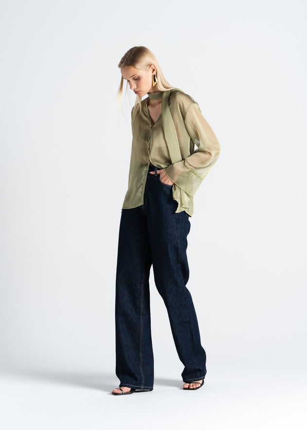 Haze Sheer Blouse Groen