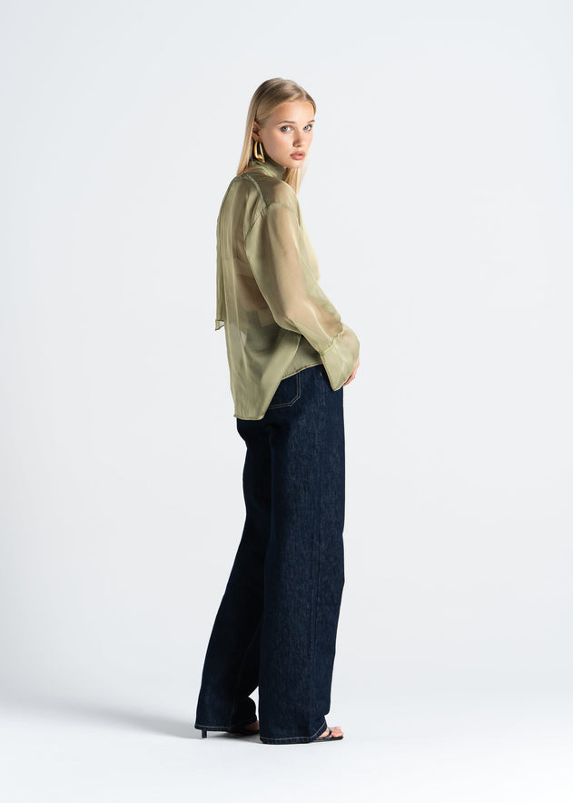 Haze Sheer Blouse Groen