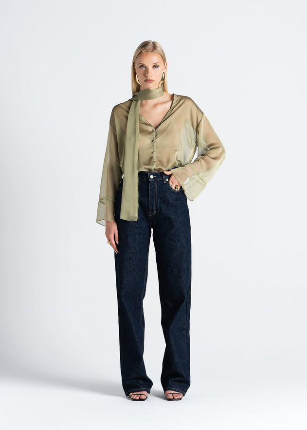 Haze Sheer Blouse Groen