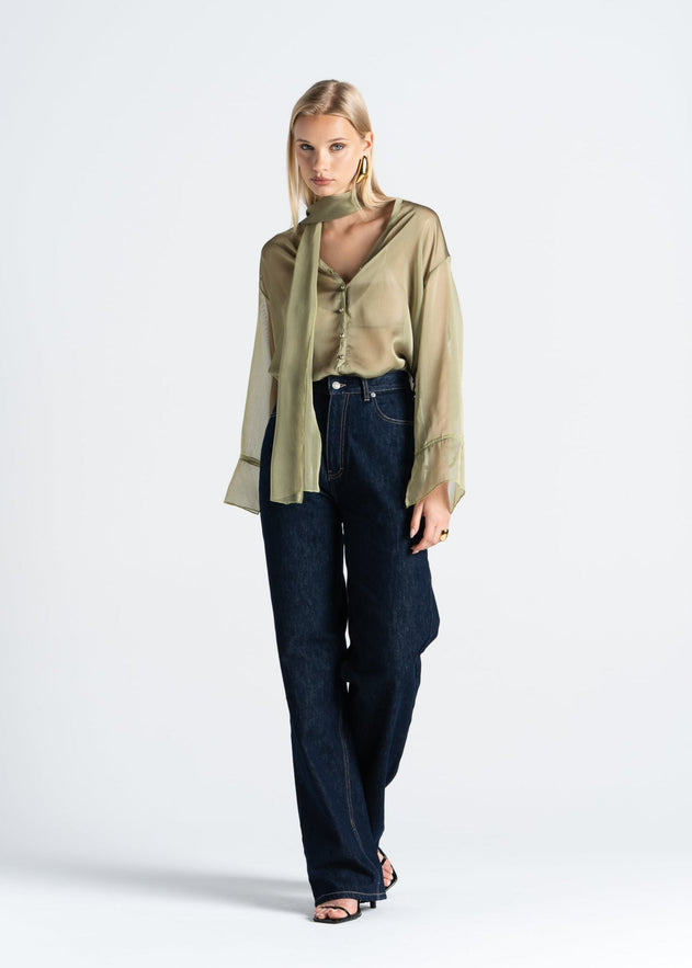 Haze Sheer Blouse Groen