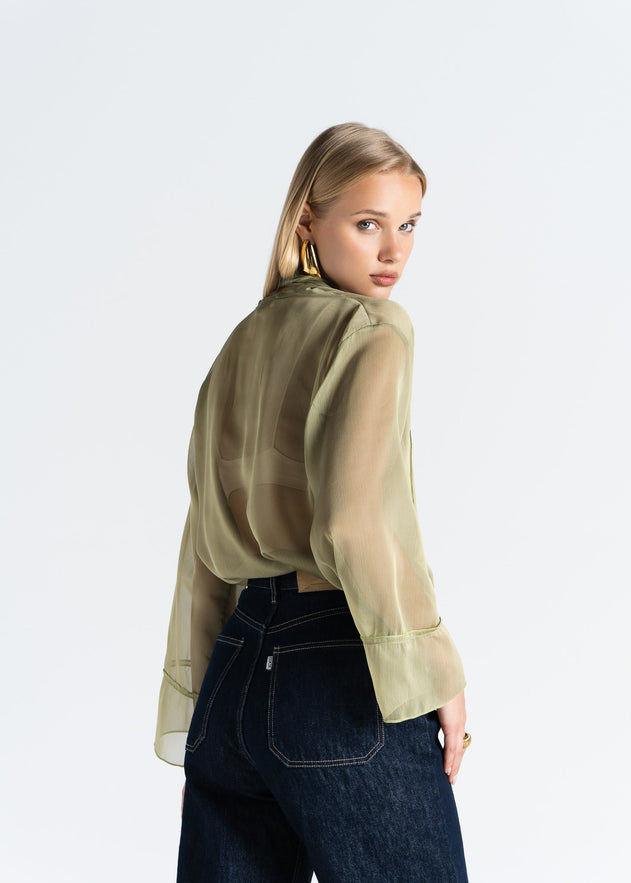 Haze Sheer Blouse Groen