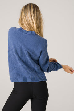 Tanaisie Merino Cardigan Blue